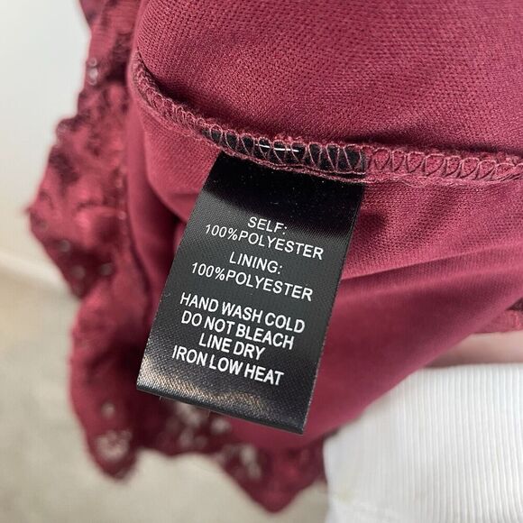 NWT Lulu's Divine Nights Burgundy Lace Strapless Midi Mermaid Dress Size M - Picture 4 of 10